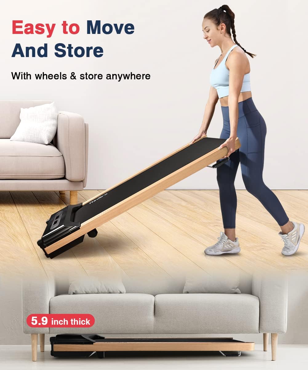 Walking Pad with Incline, 265 Lbs Capacity, Installation-Free, Remote Control, LED Display for Home Gym, Grain