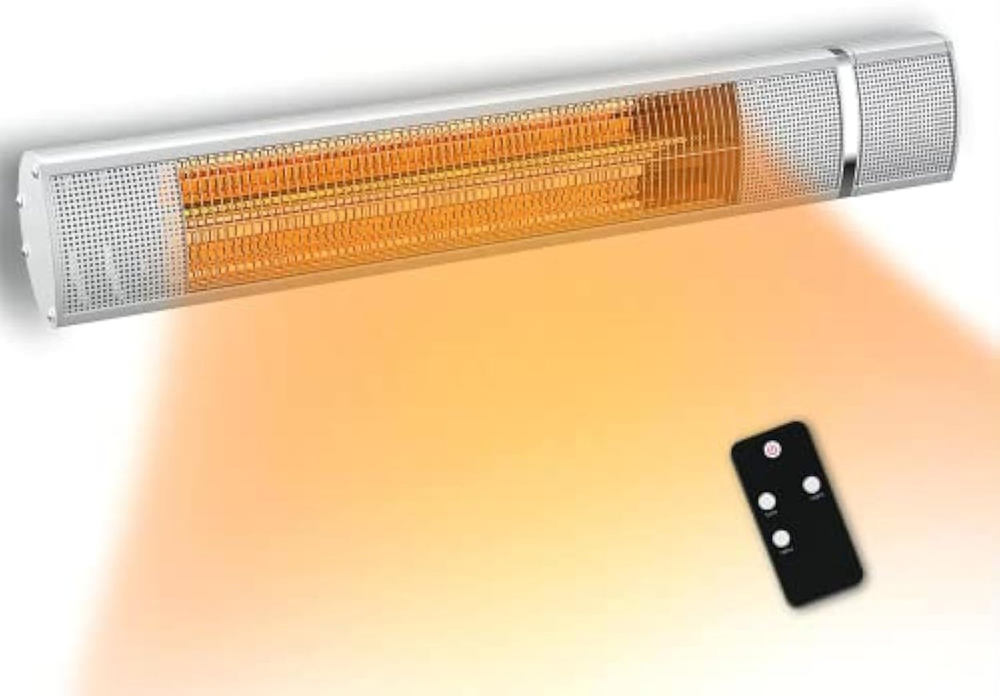 Electric Patio Heater - Outdoor Heater Wall Mounted Super Quiet 1500W Fast Heat Gold Tube Infrared Space Heater with Remote Control Safe Overheat Protection Ceiling Hang for Garage IP65