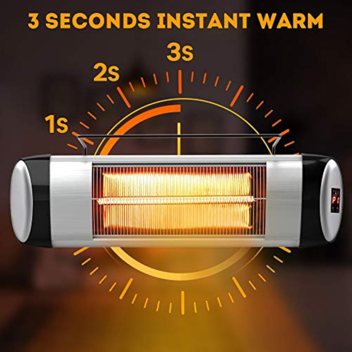 Ecotronic Patio Heater, Electric Infrared Heater with Remote Control,Tip-Over Protection and 24-hour timer for Indoor/Outdoor Balcony, Backyard, Garage Use, Free Standing or Wall Mounted, NX-1500R