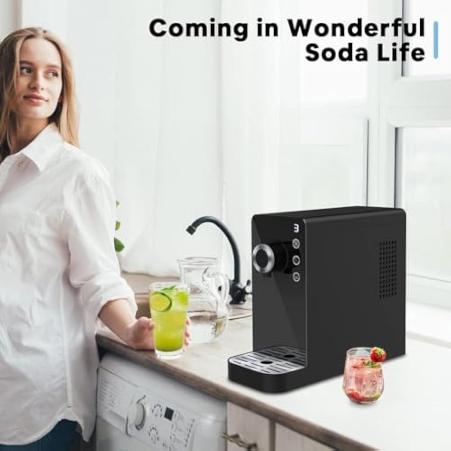 Ecotronic Sparkling Water Maker, Electric Soda Maker, 3-Mode Water Dispenser, 6.7 L Soda Maker Kit for Personal & Commercial Use