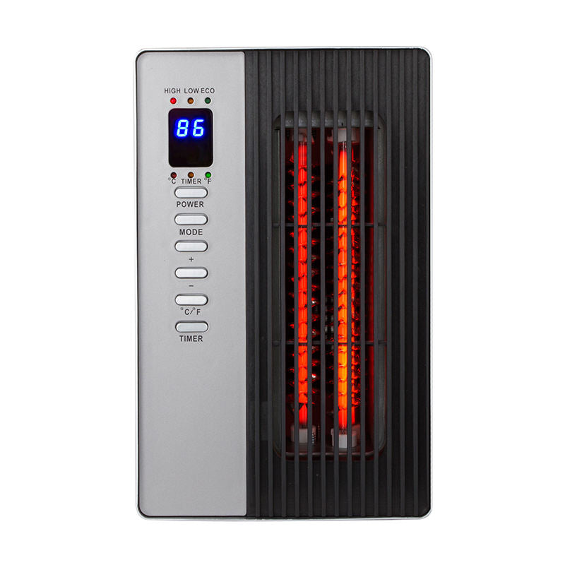 Electric Radiant Space Heater, 1500W Infrared Heater with 3 Modes, Energy Saving, Timer Setting, Remote Control, Tip-Over & Overheat Protection for Indoor use,Black