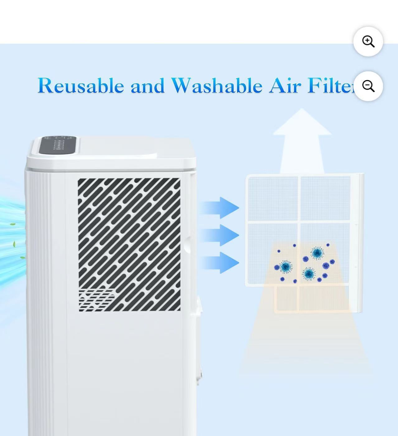 Portable Air Conditioner 8000BTU With 24H Timer, Window Kit,Remote Control,Dehumidifier for up to 250 Sq.Ft