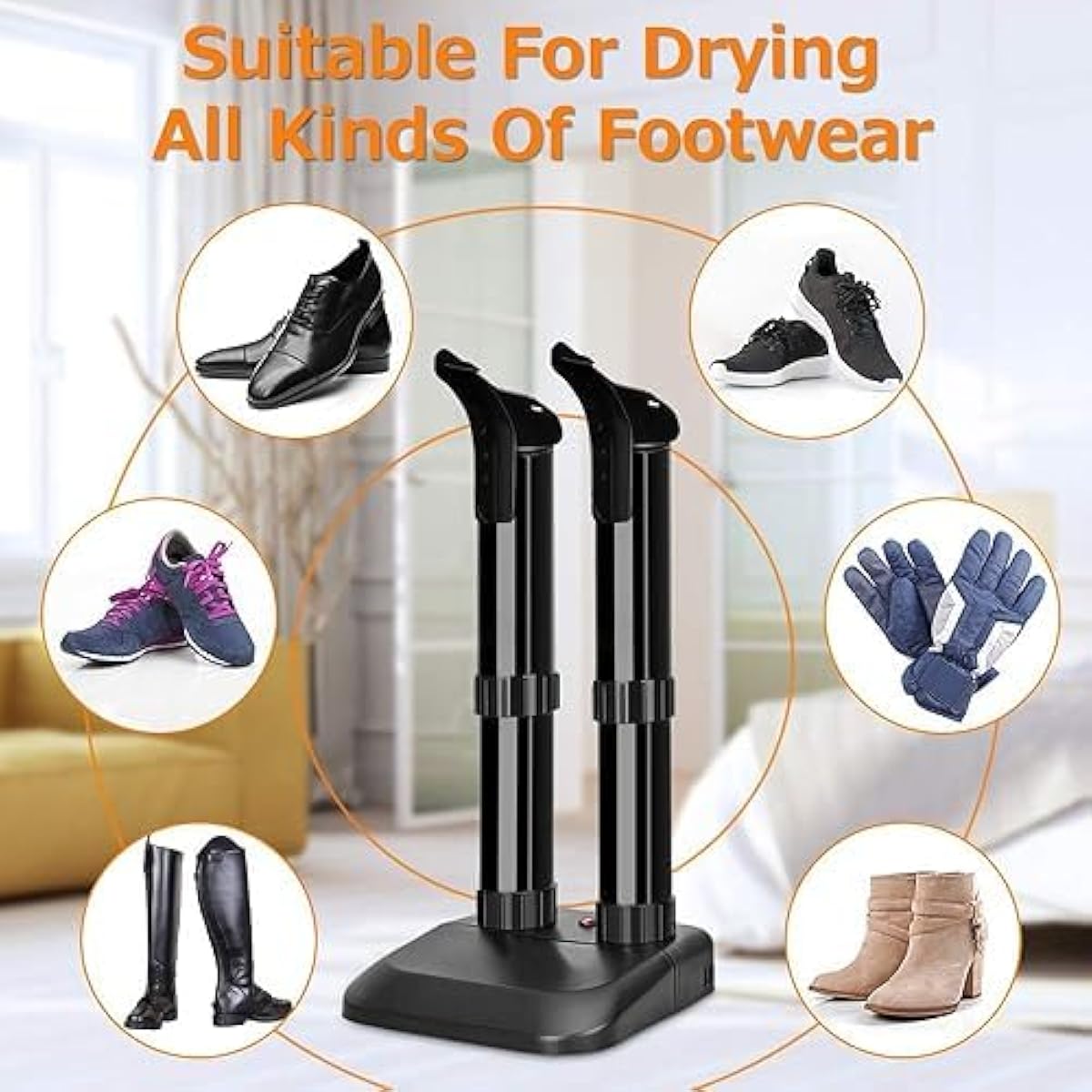 TRUSTECH Electric Boot Dryer - Shoe Dryer with Switch Control, Fast Drying and Overheat Protection, Constant Temperature & Super Quiet, Suitable for Snow Boots, Socks and Shoes