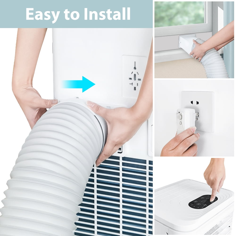 Portable Air Conditioner 8000BTU With 24H Timer, Window Kit,Remote Control,Dehumidifier for up to 250 Sq.Ft