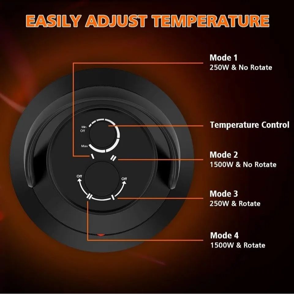 1500W Portable Oscillating Infrared Tower Heater with Digital Knob Thermostat, 75° Wide OscilElectric, Overheating & Tip-Over Protection,  , Portable Handle Super Quiet Heater for Indoor Use