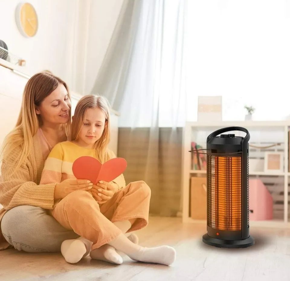 1500W Portable Oscillating Infrared Tower Heater with Digital Knob Thermostat, 75° Wide OscilElectric, Overheating & Tip-Over Protection,  , Portable Handle Super Quiet Heater for Indoor Use