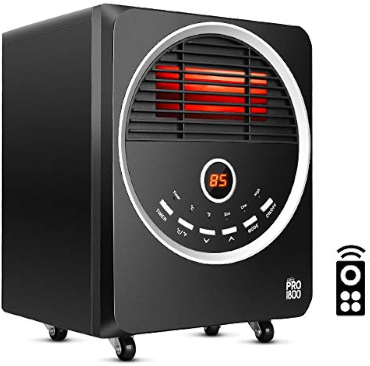 Airchoice 1500W Electric Space Heater, 3 Heat Settings, Adjustable, Remote Control for Indoor use, Black