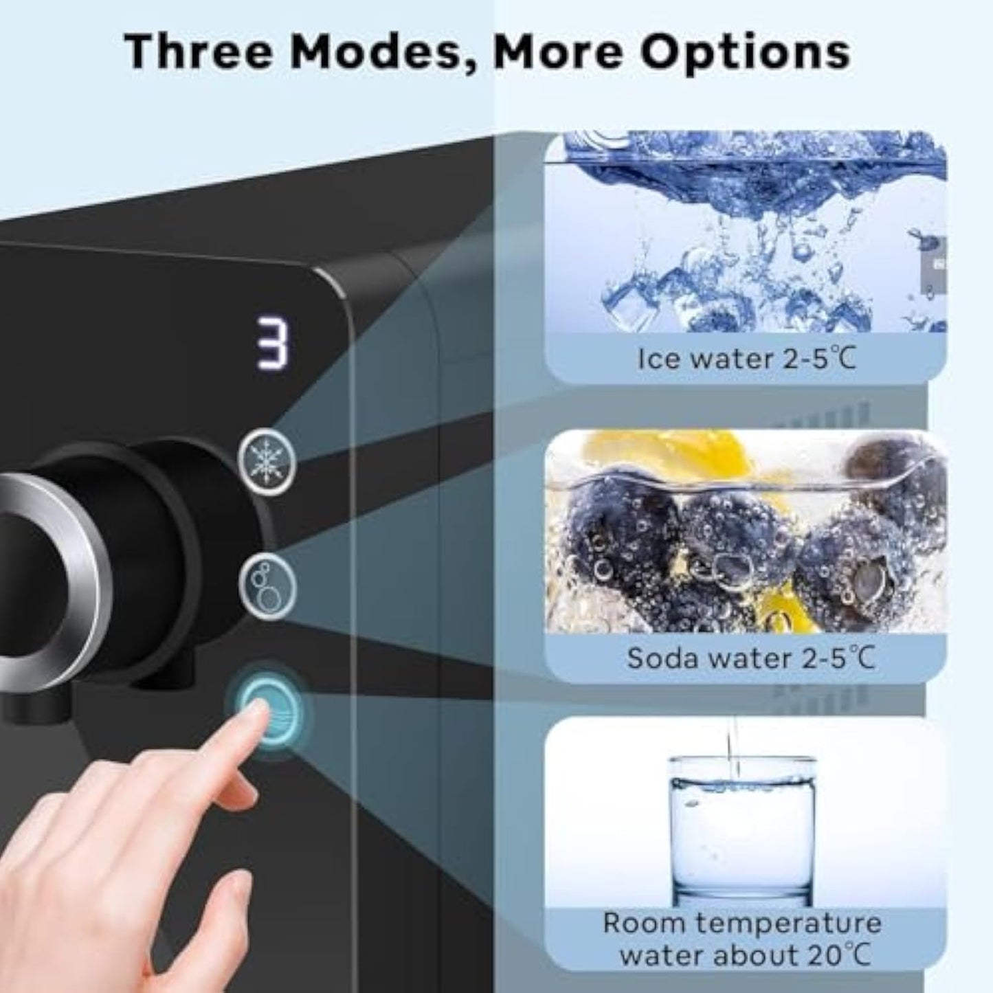 Ecotronic Sparkling Water Maker, Electric Soda Maker, 3-Mode Water Dispenser, 6.7 L Soda Maker Kit for Personal & Commercial Use
