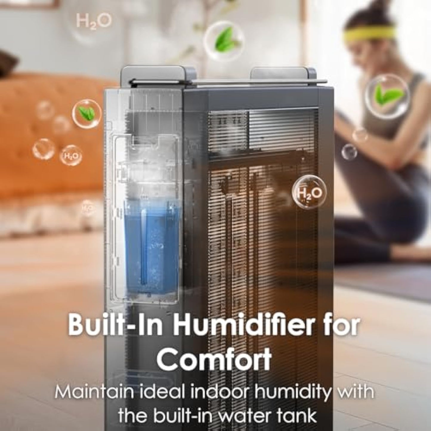 Ecotronic 1500W Quiet Mica Panel Heater with Adjustable Thermostat, 12H Timer, Remote, Eco Mode, Child Lock for Indoor Use