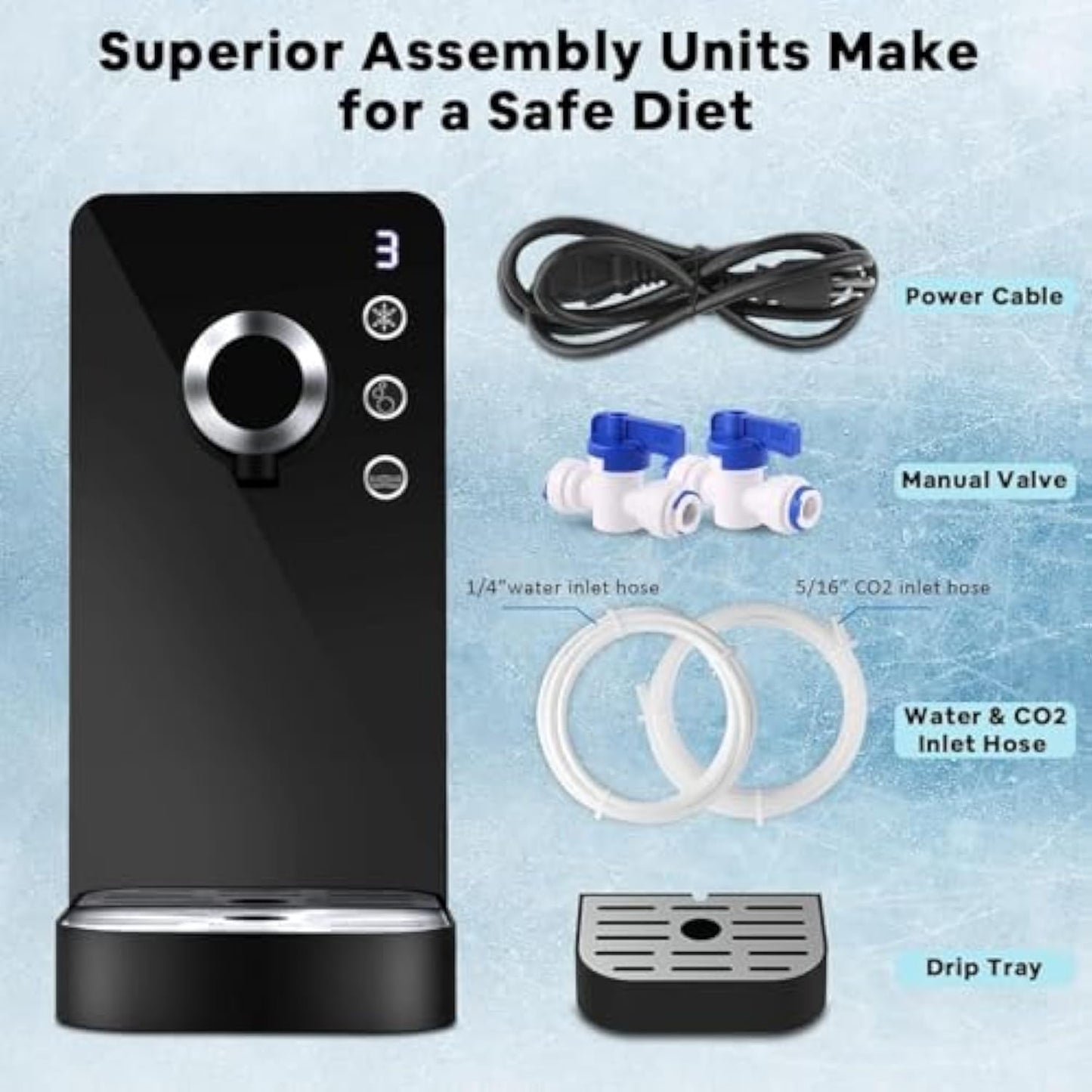 Ecotronic Sparkling Water Maker, Electric Soda Maker, 3-Mode Water Dispenser, 6.7 L Soda Maker Kit for Personal & Commercial Use